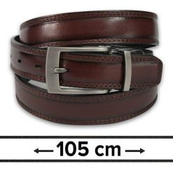 Pasek Dwustronny do Spodni, Czarno-Brązowy, 105 cm, Elegancki, Męski, Skórzany -ZET. Brązowe paski damskie Zet, bez wzorów, ze skóry, eleganckie. Za 89.00 zł.