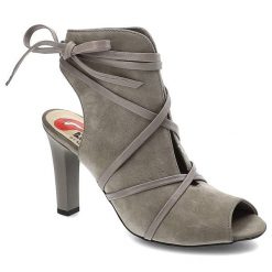 Botki damskie Carinii, skórzane i na obcasie, szare, B3654_-399-H48-000-B16. Szare botki damskie Carinii, z nubiku, bez obcasa, na obcasie, bez zapięcia. Za 239.00 zł.