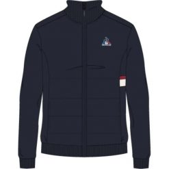 Bluza hybrydowa Le Coq Sportif. Niebieskie bluzy sportowe męskie le coq sportif, l, bez wzorów, z materiału, bez kaptura, na fitness i siłownię. Za 514.50 zł.