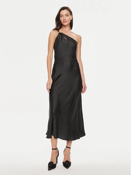 Imperial Sukienka koktajlowa ADOJHBA Czarny Regular Fit. Czarne sukienki damskie Imperial, m, bez wzorów, z syntetyku, wizytowe, bez kołnierzyka, bez ramiączek. Za 519.99 zł.