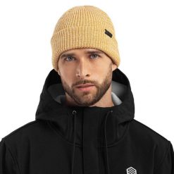 Czapka zimowa beanie unisex Brownie. Żółte czapki i kapelusze męskie SIROKO, na zimę, z aplikacjami, z materiału. Za 55.00 zł.