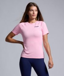 Koszulka do tenisa/padka damska ekologiczna. Czerwone t-shirty damskie NORDICDOTS, bez wzorów, z materiału, klasyczne, bez kołnierzyka. Za 105.00 zł.