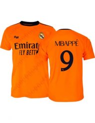 Koszulka kibica Real Madryt 2024-25 Premium Second Number - Mbappé - 9. Brązowe koszulki sportowe męskie Real Madrid, s, bez wzorów, z bawełny, bez kołnierzyka, bez ramiączek, do piłki nożnej. Za 209.11 zł.