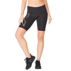 Damskie spodenki kompresyjne o średnim kroju 2XU Light Speed. Czarne szorty sportowe damskie 2XU, xl, bez wzorów, do biegania. Za 365.95 zł.