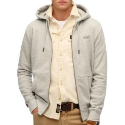 Bluza z kapturem i zamkiem błyskawicznym Superdry Logo Essential. Szare bluzy męskie Superdry., m, bez wzorów, z kapturem. Za 342.00 zł.