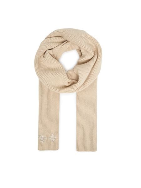 Guess Szalik AW5406 POL03 Beżowy. Brązowe czapki i kapelusze damskie Guess, z aplikacjami. Za 289.99 zł.