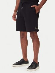 Armani Exchange Szorty sportowe XM001887 AF10818 MC004 Czarny Regular Fit. Czarne krótkie spodenki sportowe męskie Armani Exchange, m, bez wzorów, z bawełny. Za 459.99 zł.