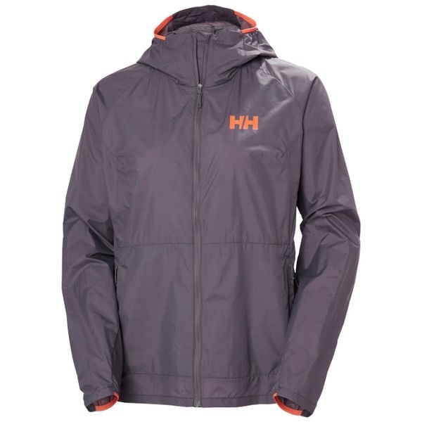 Kurtka przeciwdeszczowa damska Helly Hansen Roam Wind. Fioletowe kurtki sportowe damskie Helly Hansen, bez wzorów, bez kaptura, trekkingowe. Za 408.50 zł.