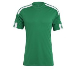 Koszulka piłkarska dla dorosłych Adidas Squadra 21 Jsy. Białe koszulki sportowe męskie Adidas, l, bez wzorów, bez kołnierzyka, bez ramiączek, do piłki nożnej. Za 79.25 zł.