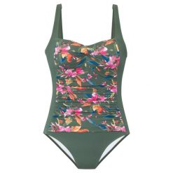 Strój kąpielowy Malia. Zielone kostiumy jednoczęściowe damskie LASCANA, bez wzorów, z elastanu, sportowe, do pływania. Za 381.00 zł.