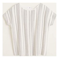 Mango - Top Siso. Szare t-shirty damskie Mango, l, bez wzorów, z bawełny, casualowe, bez kołnierzyka. W wyprzedaży za 39.90 zł.