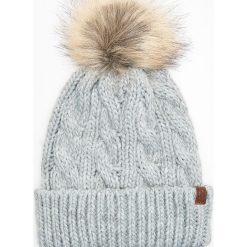 Czapka z futrzanym pomponem - Jasny szary. Szare czapki i kapelusze damskie Cropp, z futra. Za 34.99 zł.