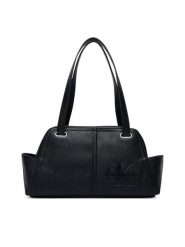 Calvin Klein Torebka Pockets Monologo Shoulder Bag LV04F3688G Czarny. Czarne torebki do ręki damskie Calvin Klein, bez wzorów, ze skóry, bez dodatków. Za 489.99 zł.