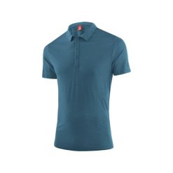 Polo Löffler Merino-Tencel(Tm). Niebieskie koszulki polo męskie LOFFLER, l, bez wzorów, bez ramiączek. Za 504.00 zł.