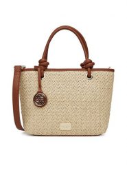 Nine West Torebka GLAR3 Beżowy. Brązowe torebki do ręki damskie Nine West, bez wzorów, z tworzywa sztucznego, bez dodatków. Za 229.99 zł.