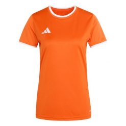 Koszulka damska adidas Entrada Jersey. Białe koszulki sportowe damskie Adidas, bez wzorów, z jersey, sportowe, bez kołnierzyka. Za 60.99 zł.