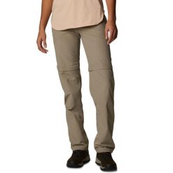 Spodnie trekkingowe damskie Columbia Silver Ridge Convertible 2w1. Brązowe spodnie materiałowe damskie Columbia, bez wzorów, z nylonu. Za 193.60 zł.