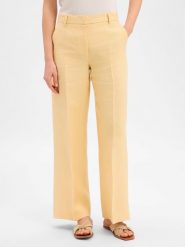 Weekend Max Mara Lniane spodnie Kobiety len żółty, 34. Żółte spodnie materiałowe damskie Weekend Max Mara, s, bez wzorów, ze lnu. Za 749.95 zł.
