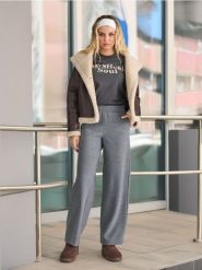 Spodnie dresowe - szary. Szare spodnie dresowe damskie Sinsay, l, bez wzorów, z dresówki. Za 49.99 zł.