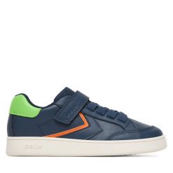 Sneakersy Geox. Niebieskie trampki i tenisówki chłopięce Geox, bez wzorów, bez zapięcia. Za 209.99 zł.