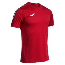 Koszulka Joma Olimpiada. Czerwone koszulki sportowe męskie Joma, l, bez wzorów, z materiału, bez kołnierzyka, bez ramiączek. Za 95.45 zł.