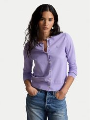 Polo Ralph Lauren Kardigan 211971871505 Fioletowy jasny Regular Fit. Fioletowe swetry damskie Polo Ralph Lauren, xs, bez wzorów, z bawełny, bez kołnierzyka, bez ramiączek, bez kaptura. Za 859.99 zł.