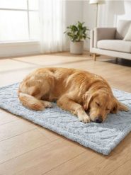 Koc dla zwierząt z tłoczonym wzorem - szary. Szare kocyki dla dzieci Sinsay. Za 49.99 zł.