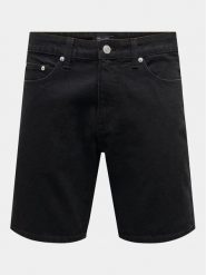 Only & Sons Szorty jeansowe Edge 22028012 Czarny Regular Fit. Czarne szorty męskie Only & Sons, l, bez wzorów, z bawełny. Za 99.99 zł.