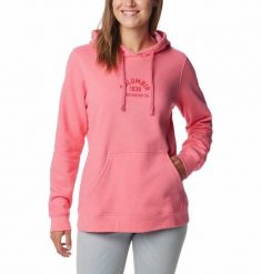 Bluza Sportowa Columbia Trek Graphic Hoodie Damska. Czerwone bluzy sportowe damskie Columbia, s, bez wzorów, z bawełny, z kapturem. Za 225.99 zł.