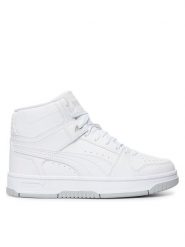 Puma Sneakersy Rebound Slam Mid Jr 408800 Biały. Białe trampki i tenisówki chłopięce Puma, bez wzorów, ze skóry, bez zapięcia. Za 269.99 zł.