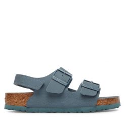 Sandały Birkenstock. Niebieskie sandały chłopięce Birkenstock, bez zapięcia. Za 319.99 zł.