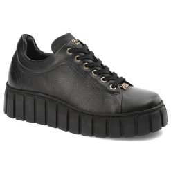 Czarne Sneakersy Karino Modne Skórzane Obuwie Damskie. Czarne półbuty damskie Karino, bez wzorów, ze skóry, eleganckie, bez obcasa, bez zapięcia. Za 424.99 zł.