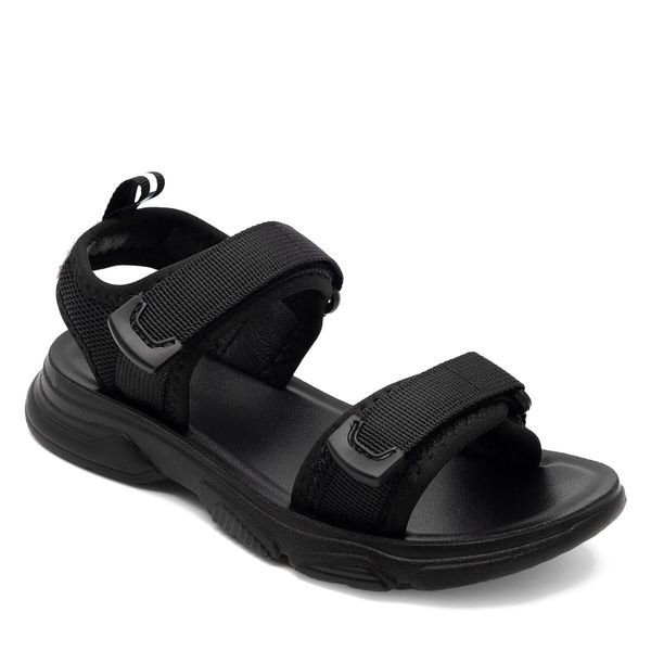 Sandały Nelli Blu. Czarne sandały dziewczęce Nelli Blu, bez zapięcia. Za 89.99 zł.