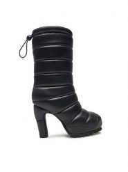 United Nude Botki Bubble Boot Hi 1088601190 Czarny. Czarne botki damskie United Nude, z materiału, bez obcasa, na słupku, bez zapięcia. Za 1,319.00 zł.