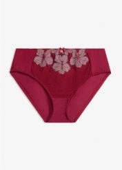 Figi maxi ze szlachetnym haftem. Fioletowe figi damskie bonprix, bez wzorów. Za 34.99 zł.