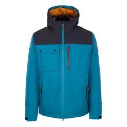 Męska Ocieplana Kurtka Eastwell. Niebieskie kurtki męskie Trespass, m, z aplikacjami, z materiału, z kapturem. Za 387.99 zł.