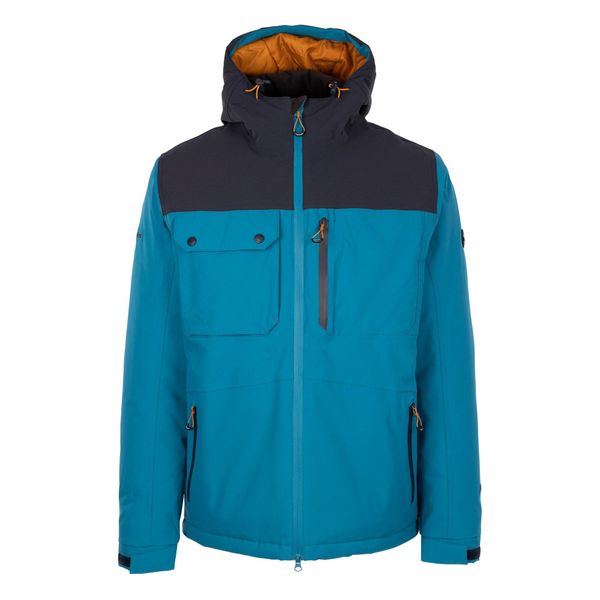 Męska Ocieplana Kurtka Eastwell. Niebieskie kurtki męskie Trespass, m, z aplikacjami, z materiału, z kapturem. Za 387.99 zł.