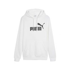 Młodzieżowa bluza z kapturem Essentials z logo No. 1 PUMA White. Biała bluzy męskie Puma, m, bez wzorów, prążkowane, z kapturem. Za 212.75 zł.