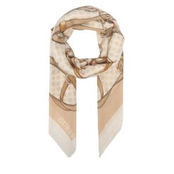 Chusta Guess. Brązowe szaliki i chusty damskie Guess, z aplikacjami. Za 154.99 zł.
