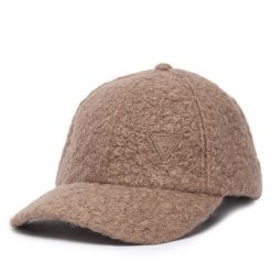 Czapka z daszkiem Guess. Brązowe czapki i kapelusze damskie Guess, z aplikacjami. Za 174.99 zł.