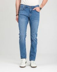 Męskie Spodnie Jeansowe Mustang Style Oregon Tapered Denim Blue 1018014 5000 682. Niebieskie spodnie materiałowe męskie Mustang, l, bez wzorów, z denimu. Za 189.99 zł.