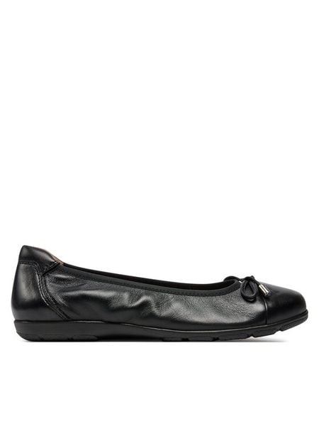 Caprice Baleriny 9-22154-42 Czarny. Czarne baleriny damskie Caprice, bez wzorów, ze skóry, bez obcasa. Za 172.99 zł.
