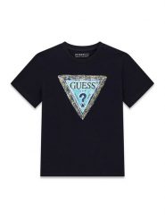 Guess T-Shirt L6GI00 K8HM4 Granatowy Regular Fit. Niebieskie t-shirty dla chłopców Guess, z aplikacjami, z bawełny, bez ramiączek. Za 99.99 zł.