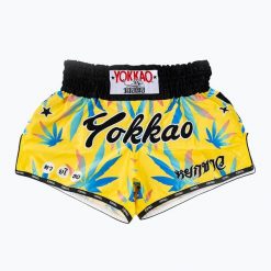 Spodenki treningowe męskie YOKKAO Wax CarbonFit. Żółte krótkie spodenki sportowe męskie YOKKAO, m, bez wzorów, z materiału, na fitness i siłownię. Za 269.99 zł.