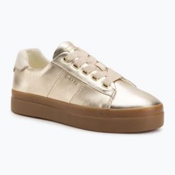 Buty damskie GANT Avona. Żółte obuwie sportowe damskie GANT, bez wzorów, ze skóry. Za 439.99 zł.