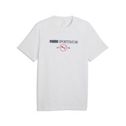 Męska koszulka PUMA Class z grafiką PUMA. Białe koszulki sportowe męskie Puma, na wiosnę, l, bez wzorów, z bawełny, bez kołnierzyka, bez ramiączek. Za 109.00 zł.