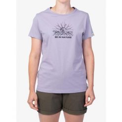 Koszulka bawełniana damska Hannah Adria. Fioletowe koszulki sportowe damskie Hannah, bez wzorów, z bawełny, bez kołnierzyka, bez ramiączek. Za 51.99 zł.