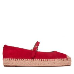 Espadryle LAUREN RALPH LAUREN. Czerwone espadryle damskie Lauren Ralph Lauren, bez wzorów, bez obcasa, bez zapięcia. Za 689.99 zł.