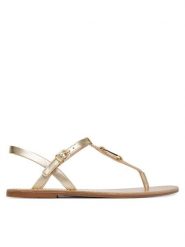 Tommy Hilfiger Sandały Leather Thong Sandal Gold FW0FW09331 Złoty. Żółte sandały damskie Tommy Hilfiger, bez wzorów, ze skóry, bez obcasa, na płaskiej podeszwie, bez zapięcia. Za 449.99 zł.