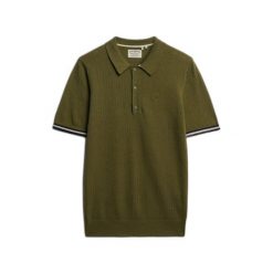 Polówka z teksturowanej siateczki Superdry. Zielone koszulki polo męskie Superdry., na lato, m, bez wzorów, z dzianiny, bez ramiączek. Za 284.00 zł.